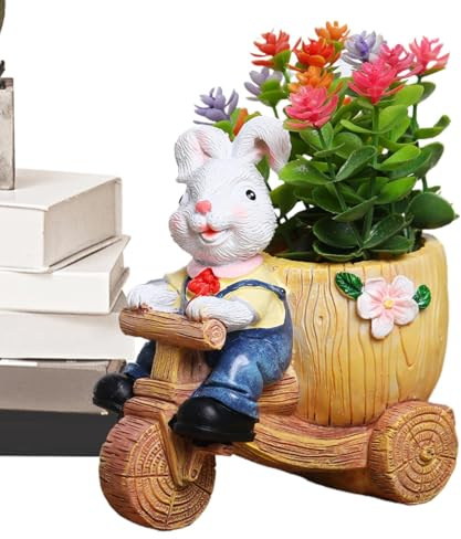Hogvinnatil Osterhase Pflanzer, Harz Sukkulente Pflanzer Töpfe | Innenkarton -Hasenblumentöpfe - Harzmaterialationsinstrument für Fensterbank, Tischplatte, Balkon, Schlafzimmer und Garten