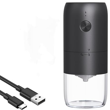 Coffee Grinder, USB Rechargeable Electric Coffee Grinder with Ceramic Cone Grinder, Portable Electric Mills for Coffee Beans, Spices, Beans
