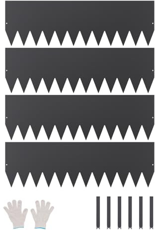 VEVOR Landskapskant i stål, 4-pack 102 x 30 cm rostbeständig metalllandskapskant, böjbar trädgårdskantkant, slitstark gräsmattskant, lätt att installera, blomsterbädd, gårdsstigavdelare, svart