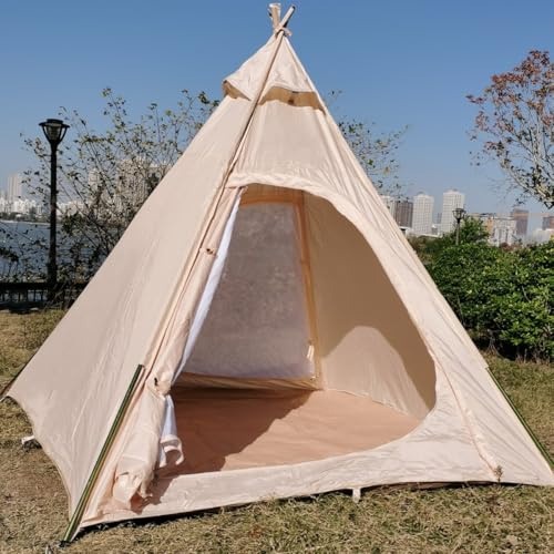 Outdoor 1-2 Personen Tipi-Zelt für Camping-Pyramidenzelt für Familiengarten Indoor Adult Indian TEIPEE Zelt zum Spielen