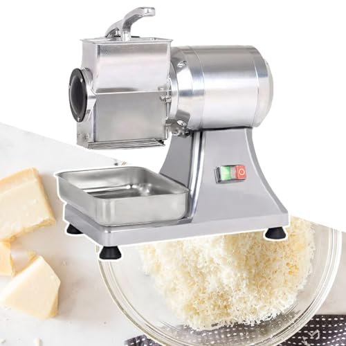 XCSCUK Rallador automático de Queso, rebanadora de Queso Comercial, Molinillo de rallador, para Queso Mantequilla de Queso Salvado de Pan (110V)
