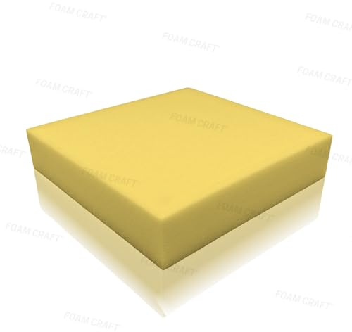 Orthopedic Memory Foam for Sofa Cushions & Chair Pads, Plush Visco Elastic Foam for Dog Beds, Mattress Topper, Gel Memory Foam Cut to Size for Back Support & Pressure Relief (55 x 55 cm, 15cm Thick)