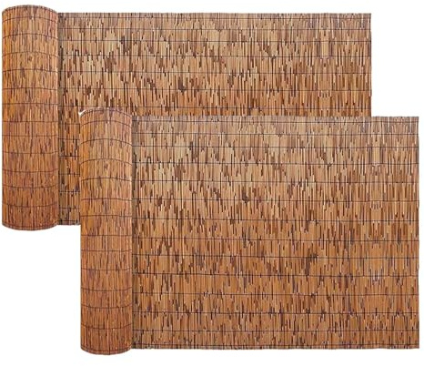 Natürlicher Bambuszaun,Schilfmatte Sichtschutz,Bambusmatten Für Draußen Licht Blockierend,Sichtschutzmatte Balkon,Als Sichtschutz Zaun, Blickschutz Und Windschutz,Für Terrasse, Garten(130x100cm)