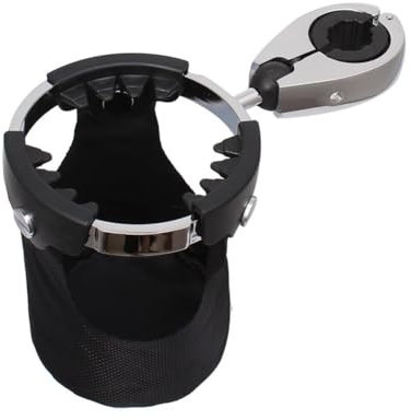 LDUTIU Motorrad-Getränkehalter 7/8'' Bis 1 1/4'' Kaliber Lenker Universelle Wasserflaschen-Getränkebecher-Korbhalter Mit 360° Drehbarer Kugel Flaschenhalter