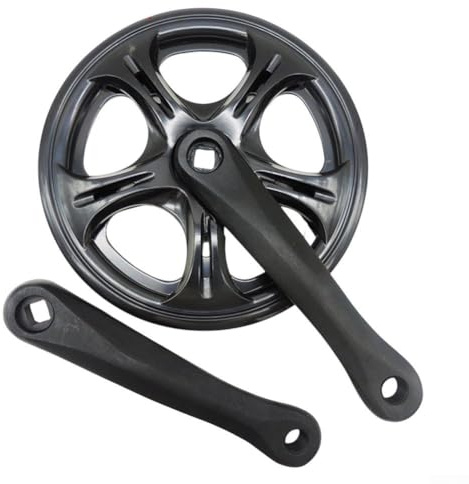 ZWEquipint Bielas plegables para bicicleta, 170 mm, plato de una sola velocidad, 40T, 44T, 52T, aleación de pedalier cónico cuadrado 6061, con protector de cadena, negro (40T)
