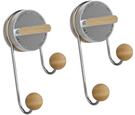 WNXGNHO Ganchos de pared sin adhesivo, doble bola con ventosa, resistente, ABS para madera, silicona, baño, cocina, ganchos de succión resistentes