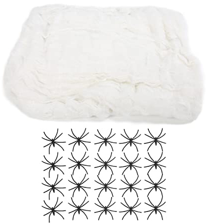 200 g di ragnatele ragno per tratto di Halloween interno ragnatele spettrali 40 pc decorazioni per feste di ragni finti per la casa Haunted Halloween