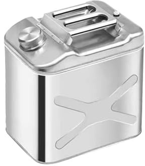 CSPJPIZIYB Bidon Gasolina Inoxidable 304, Contenedor Metálico Versátil, Bidón de Gasolina y Diésel, para Coches, Camiones y Motocicletas(50L/13.2Gla)