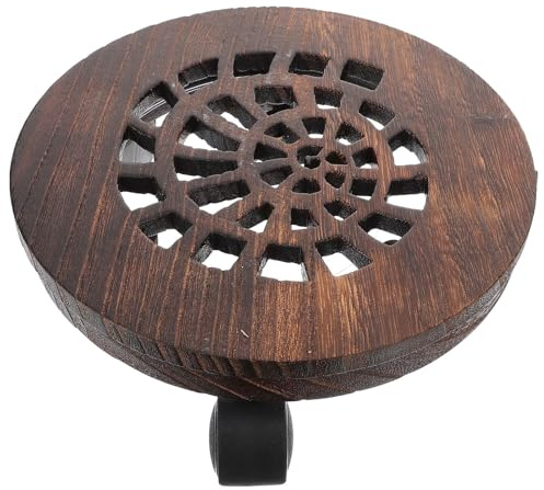 Alasum Plateau en Bois Épais pour Pot De Fleurs Rond 21 Cm avec roulettes Freinables pour Jardin Et Intérieur, Chariot à Pots De Fleurs Mobile, Support Stable Et Résistant pour Jardinière Roulante