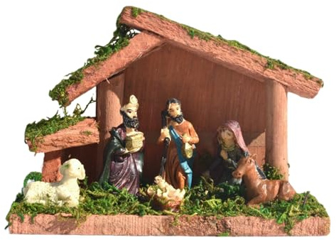 Julkrubba Jesubarn Små Figurer Juldekoration