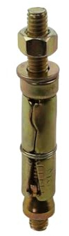 Nuts About Bolts M8 x 140mm Projecting Bolt Shield Anchor, Heavy Duty Rawlbolt, Zinc Yellow Plated, Concrete Brick Block Stone - Pack of 4