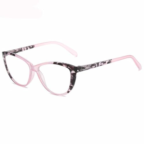 ABETOS Blaulichtfilter Damen Lesebrille Cat Eye Blumen Federscharnier Mode Computer Brille Lesehilfe Sehhilfe Katzenaugen Lesebrillen
