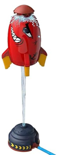 Rotating Rocket Water Sprinkler – 360 Degree Spin Space Toy, Adjustable Flightt Water Spray, Cartoon Design | Summer Outdoor Fun For Children, Backyard Games, Poolside Garden Entertainment