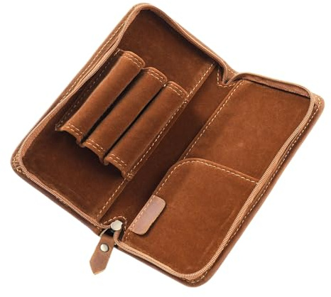 Leder Federmäppchen Vintage Schreibwaren-Aufbewahrung Organizer Mit 3 | Federhalter Etui Für Studium Home Office Schule Zeichnen Skizzieren Journal Reise
