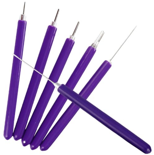 EXQUIMEUBLE Juego de 6 Bolígrafos Metálicos para Quilling, Herramienta Ranurada para Enrollar Flores de Papel, Tamaño Variado y Color Púrpura, Kit para Manualidades y Artesanía Creativa