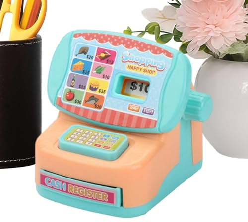 Leksakskassaapparat för de små,Färdighetsutvecklande Miniatyr Dekoration | Supermarket Låtsaslekskalkylator - För Lekrum, Klassrum, Födelsedagskalas, Regniga Dagar, Elever, Och Förskolebarn