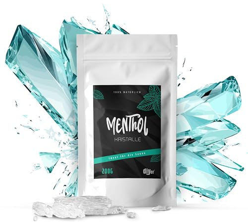 DIYer®, cristalli al mentolo, per sauna, cristalli di ghiaccio al mentolo. 100% puro olio di menta di qualità farmaceutica per sauna