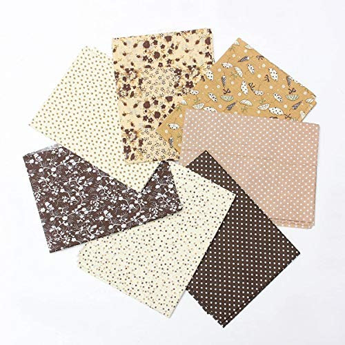 7 Stück 50cm * 50cm Braun Baumwolltuch Baumwolle Stoffpakete Patchwork Stoffe Stoffreste Paket Reste