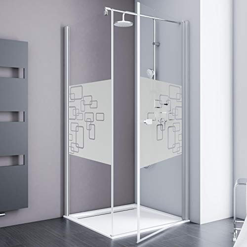 Schulte Duschkabine Alexa Style 2.0, 80 x 192 cm Drehtür inkl, Seitenwand, ESG mit Dekor Softcube, alunatur D321504 01 34