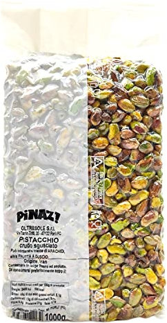Oltresole, Pistacchi Crudi Sgusciati 1 Kg, Snack Salutare e Senza Sale, Ricco di Proteine e Grassi Sani, Frutta Secca Selezionata in Confezione Sottovuoto