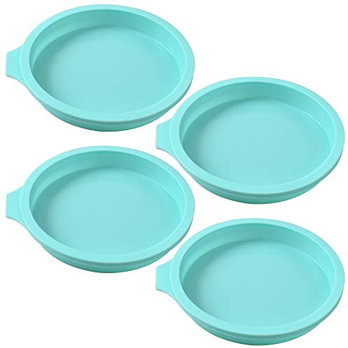 Newk Stampo per torta tondo in silicone, 4 confezioni stampo per torta in silicone, sottobicchieri in resina, sapone fatto a mano - 6 