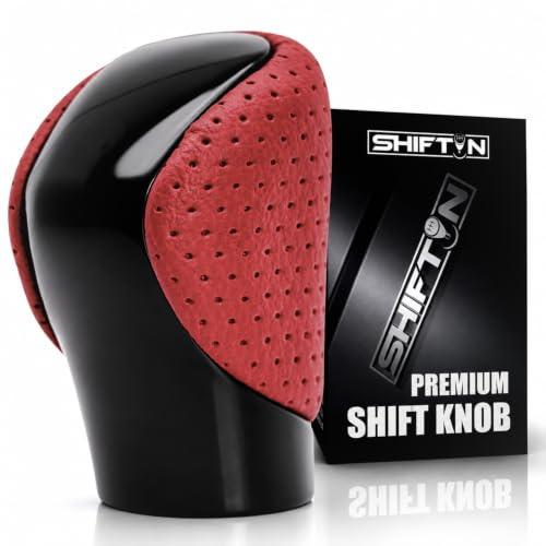 SHIFTIN Gear Shift Knob Shifter for Lexus ES GS GX is NX RC RX 200t 300 350 3450h 450hL 350L (Circuit Red Leather/Piano Black)