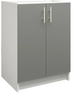 JD Greta Fixed Height 600mm Kitchen Base Cabinet Floor Unit (Without Worktop) – Grey Matt