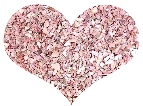 HappyFiller Crushed Shells Chips Broken Pieces 1.4 LB,Resin Arts Crafts,Vase Fillers,Succulent Plants Soil Cover,Candle Holder,Aquarium Tank Bottom Pebbles,Home Centerpieces,Rose Pink
