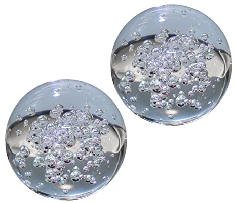 ORFOFE Presse Papier Boule De Cristal 2 Pièces Bulles de Cristal Sphère de Cristal Clair Boule de Cristal Verre Boule de Cristal Boule Presse- Papiers Verre Globe en Verre