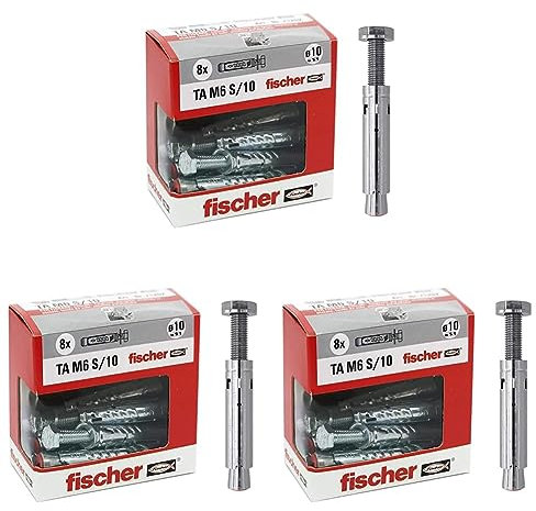 Stahldübel TA M 6 S/10 Y mit Sechskantschraube, 3er Pack