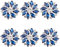 FINGERINSPIRE 6 STÜCKE 26.5 MM Blume Messing Strass Ösenknöpfe Montana Blau Farbe Aufnähknöpfe Mit 1 Loch Und Flacher Rückseite, Modische Krallen Strass Schneeflocke Metallknöpfe Zum Nähen Basteln