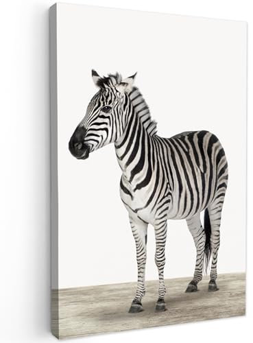 MuchoWow© Leinwand Klein 20x30 cm Mini Deko Schlafzimmer Aesthetic Leinwandbilder Wohnzimmer Gemälde Foto Geschenk Living Room Decoration Kinderzimmer - Zebra - Mädchen - Tiere - Kinder - Jungen