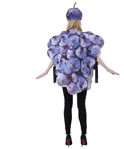 Hrippy Trauben Lustige Kostüme Kostüm Halloween Fruchtkostüm Cosplay -Outfit Carnival Paar Party Purim -kostümer