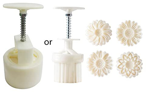 Mondkuchenform aus Kunststoff, 3D-Chrysanthemen-Stempel, 150 g, DIY-Mondkuchen-Ausstechformen