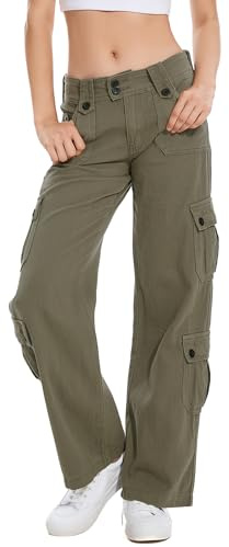 Women Straight Wide Leg Pants Aesthetic Trousers Y2k Streetwear E-Girl Fashion Denim Cargo Pants