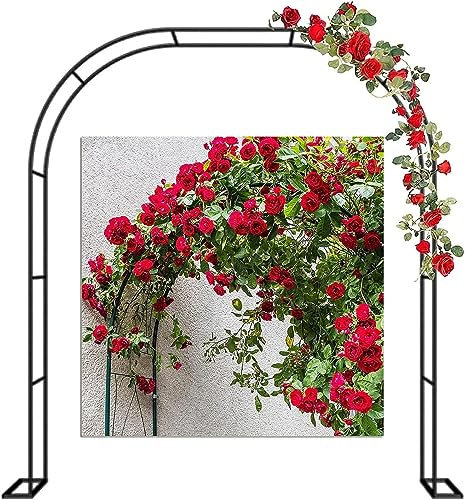 GueTTO Outdoor Metal Garden Arch Heavy Duty Rose Arbor Climbing Plants Support Archway Large Wedding Arches 140Cm 180Cm 240Cm 120Cm Wide,W140*H230cm