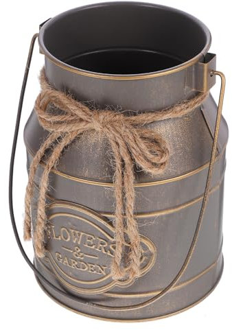 ABOOFAN Vase À Fleurs en Métal Rustique Vase À Lait Pot À Fleurs Vintage en Métal De Ferme Pichet À De Campagne avec Poignée pour Armoires De Cuisine Décoration De Chambre À