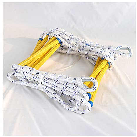 PNAJFUEL Échelle de Sauvetage, Échelle de Sécurité, Échelle de Corde D'Évacuation, Échelle de Corde D'Escalade En Plein Air, Échelle de Secours En Cas D'Incendie, Échelle Souple En Nylon/30M