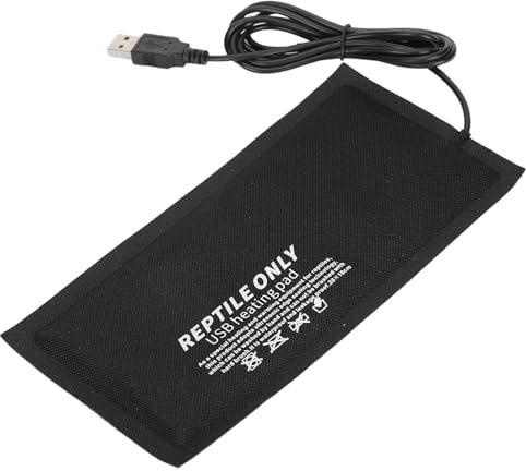Pssopp Reptilien-Heizmatte mit Temperatur, Temperatur-USB-Reptilien-Heizkissen Unter Dem Tank, Terrarienwärmer für Reptilien, Schildkröten, Eidechsen, Dreistufige (80 x 69 cm/31, 5 x