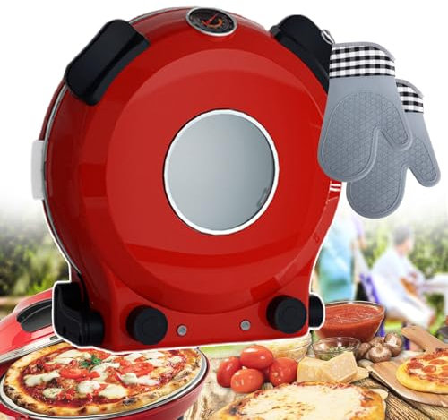 forplubossmmp Forno per Pizza Automatico con Temperatura da 0 A 450℃, Mini Macchina per Fare La Pizza, Potenza di Riscaldamento di 1300W, Forno per Pizza Professionale con Grill per Uso Commerciale