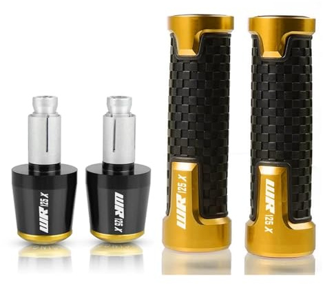 Bike Lenker Griffe Für WR125X 2012-2016 WR125 WR 125 X 125X Motorradzubehör Lenkergriffenden Motorrad-Rennlenkergriffe(Gold-01)