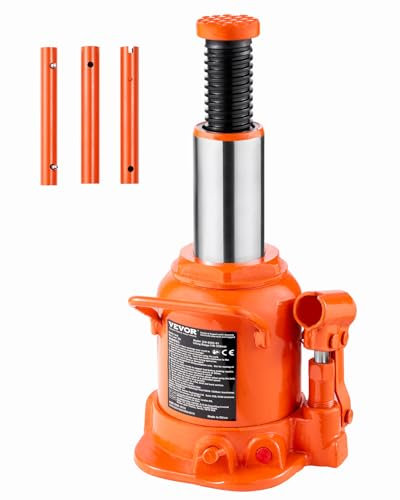 VEVOR Hydraulic Bottle Jack, 20 Ton/44092 lbs Welded Bottle Jack with 6.69''-12.6'' Lifting Range & 3-Section Long Handle, for Car, Pickup, Truck, RV, Auto Repair, Industrial Engineering
