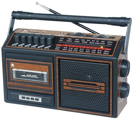 OZTYSGXM Altmodisches Radio-TonbandgeräT, Multifunktions-Kassettenrekorder füR Schreibtisch mit Griff, Multiband/UnterstüTzt Sd-/USB-Eingang, Radio Klassischen Stil füR Musikliebhaber,Style1