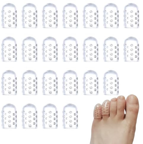 NTRUXZP 24 Stück Zehenkappen,Silikon Zehenschutz Großer Zeh Gel-Zehenkappe,Weiches Zehenschoner,Zehenpolster Für Blasen Hühneraugen Hammerzehen,zehenschutz,zehenschutz großer zeh
