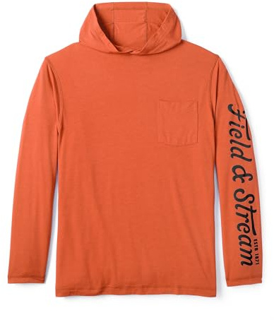 Field & Stream Men's Roll Cast Performance Hoodie, Orange, 2X-Large