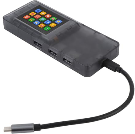Estación de Acoplamiento, 8 en 1 USB C Hub 3 Conexiones USB RJ45 Conector de Entrega de Alimentación de 100W y Velocidad de Transmisión Rápida con Pantalla LCD para S9 Plus