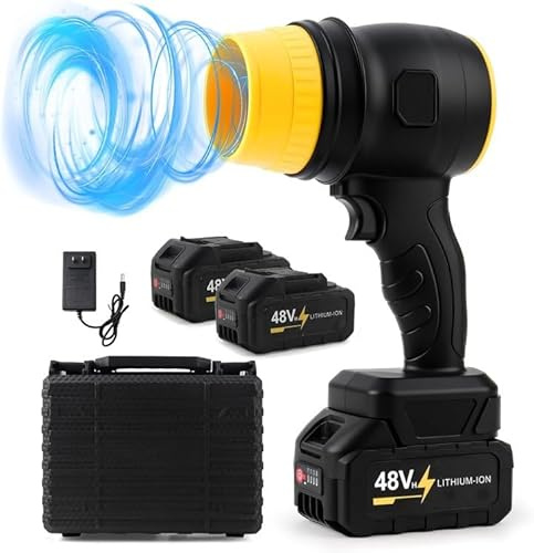 Topsky 21V Akku Laubbläser mit 2 * 15000mAh Akkus und Ladegerät Leistungsstarkes Handgebläse, Gebläse, Leicht und Tragbar für Terrasse, Rasen, Auto Reinigung und Camping