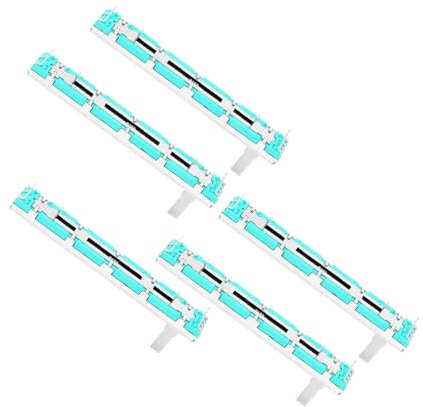 RiToEasysports B10K Potentiometer Double Flat Dia Mixer Fader, Ideal für die Bildqualität und Lautstärkeeinstellung, 5 PCs
