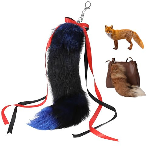 Fuchsschwanz,Fuchsschwanz Anhänger Länge 70 Cm,Aus Echtem Fuchspelz,Fell Schwanz Keychain Extra Groß Schlüsselring Tasche Zusätze Auto Schlüsselketten Anhänger Weich Flaumig Dicht Dekoration