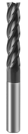 Zorqon 7/16'' Carbide Long End Mill, 4 Flute, AlTiN Coating, Square End Mills for Steels, 30 Degree Helix, CNC Router Bit, 7/16 Shank Diameter, 2 Length of Cut